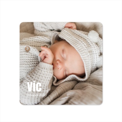 Fotokaart vierkant met ronde hoeken 14,3 x 14,3 cm