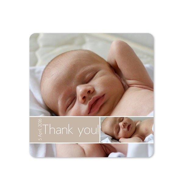 Fotokaart vierkant met ronde hoeken 14,3 x 14,3 cm