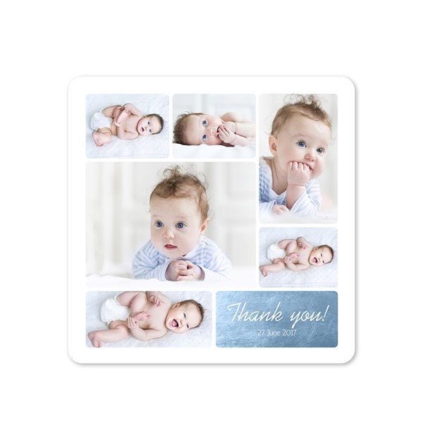 Faire-part 1 volet Carré coins arrondis 14,3 x 14,3 cm