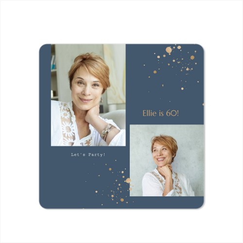 Faire-part 1 volet Carré coins arrondis 14,3 x 14,3 cm