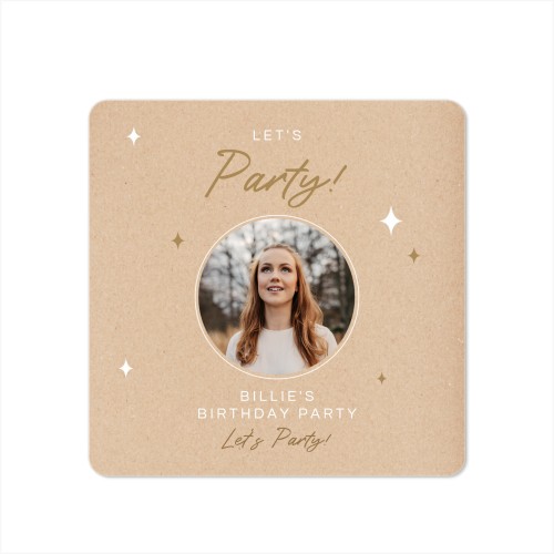 Faire-part 1 volet Carré coins arrondis 14,3 x 14,3 cm