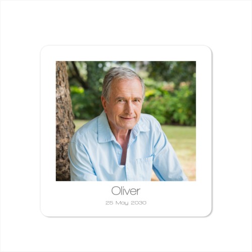 Faire-part 1 volet Carré coins arrondis 14,3 x 14,3 cm