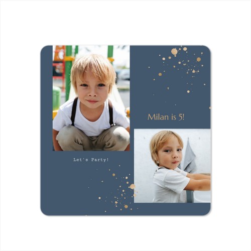 Faire-part 1 volet Carré coins arrondis 14,3 x 14,3 cm