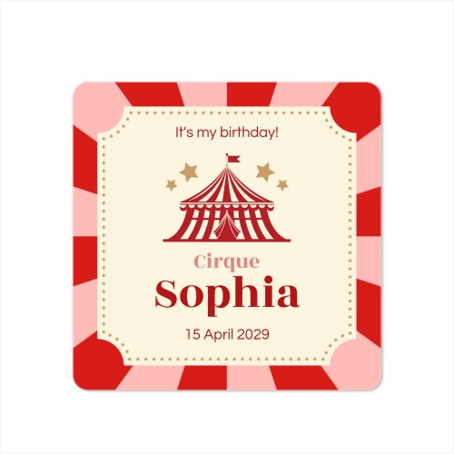 Faire-part 1 volet Carré coins arrondis 14,3 x 14,3 cm