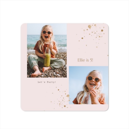 Faire-part 1 volet Carré coins arrondis 14,3 x 14,3 cm