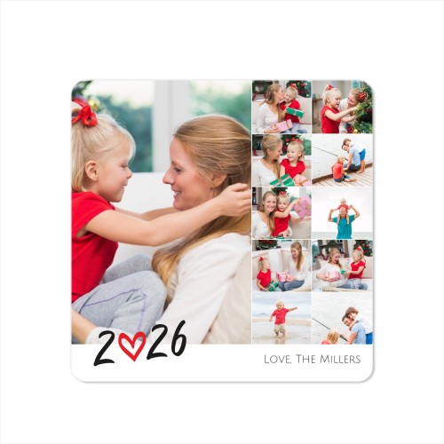 Faire-part 1 volet Carré coins arrondis 14,3 x 14,3 cm