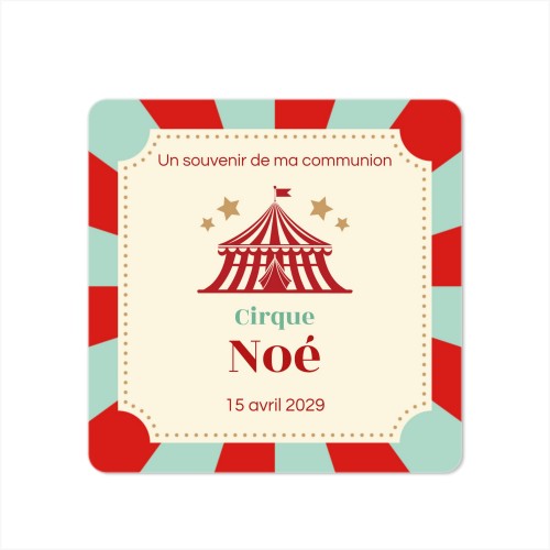 Faire-part 1 volet Carré coins arrondis 14,3 x 14,3 cm