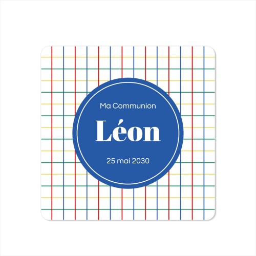 Faire-part 1 volet Carré coins arrondis 14,3 x 14,3 cm