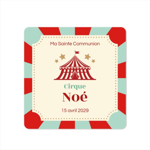 Faire-part 1 volet Carré coins arrondis 14,3 x 14,3 cm