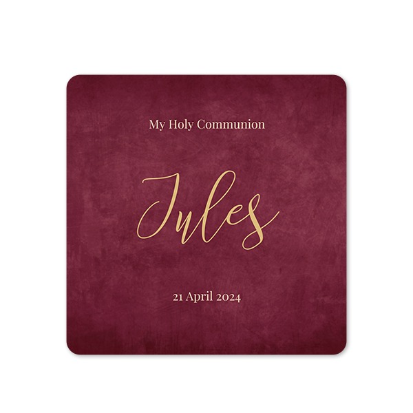 Faire-part 1 volet Carré coins arrondis 14,3 x 14,3 cm