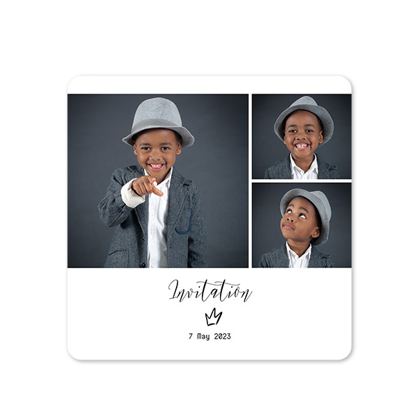 Enkle Fotokort kvadratisk runde hjørner 14,3 x 14,3 cm