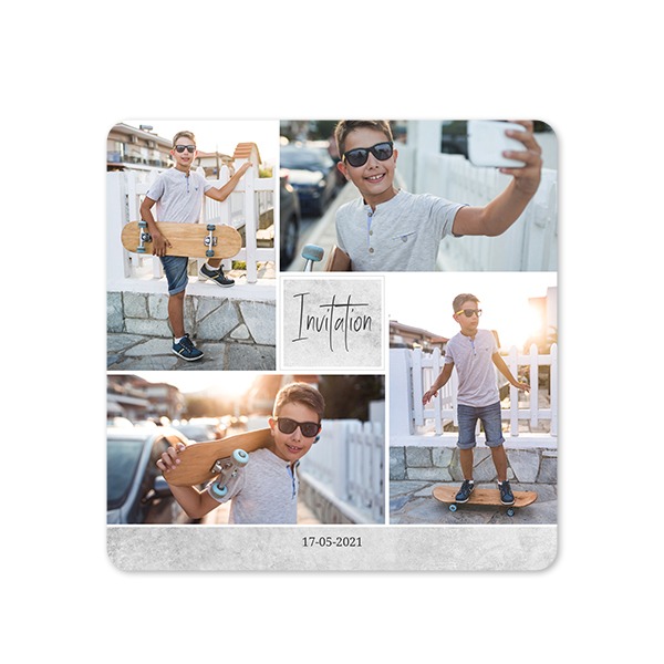 Single Card square rounded corners 14,3 x 14,3 cm