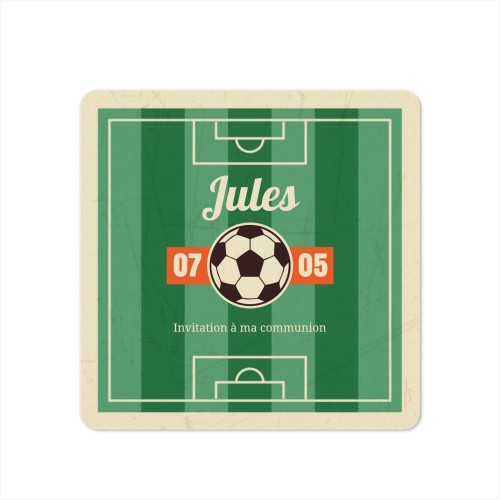 Faire-part 1 volet Carré coins arrondis 14,3 x 14,3 cm