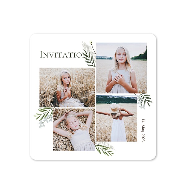 Enkle Fotokort kvadratisk runde hjørner 14,3 x 14,3 cm