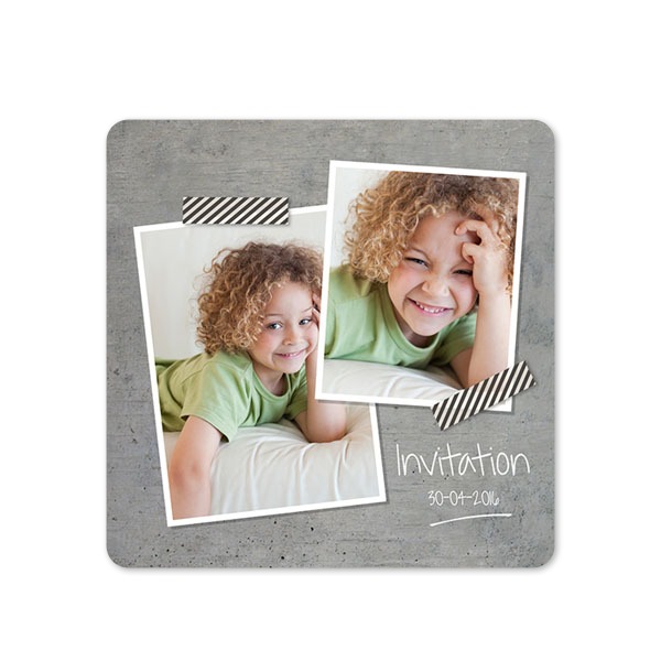 Enkle Fotokort kvadratisk runde hjørner 14,3 x 14,3 cm
