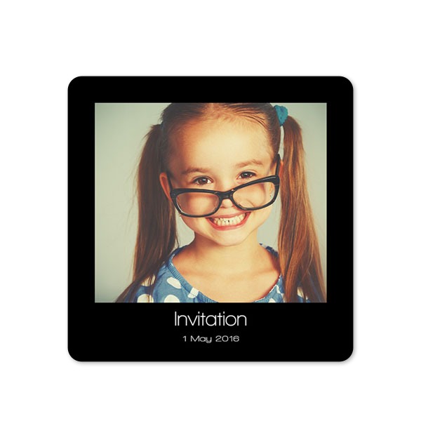 Faire-part 1 volet Carré coins arrondis 14,3 x 14,3 cm