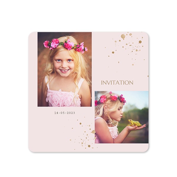 Grusskarte quadratisch mit abgerundeten Ecken 14,3 x 14,3 cm