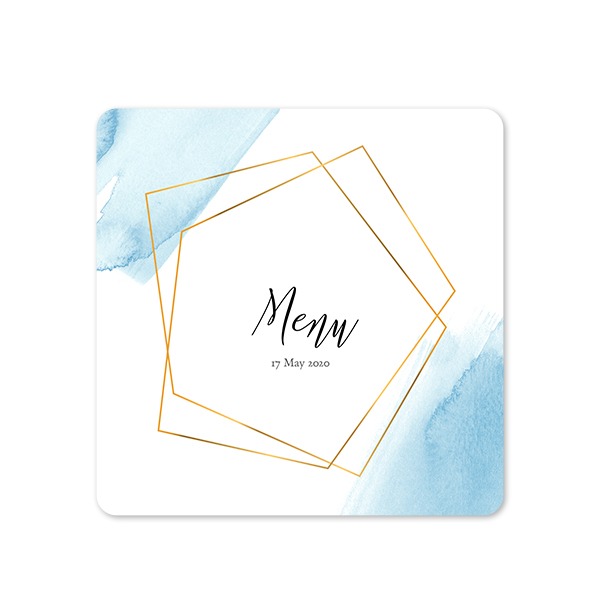 Faire-part 1 volet Carré coins arrondis 14,3 x 14,3 cm