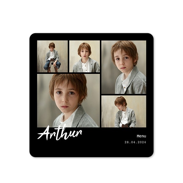 Faire-part 1 volet Carré coins arrondis 14,3 x 14,3 cm Faire-part 1 volet Carré coins arrondis 14,3 x 14,3 cm