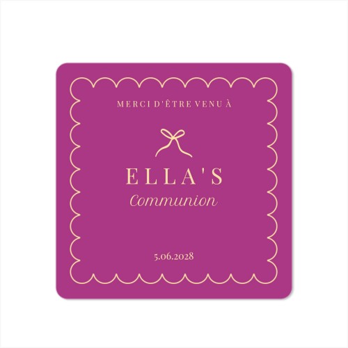 Faire-part 1 volet Carré coins arrondis 14,3 x 14,3 cm