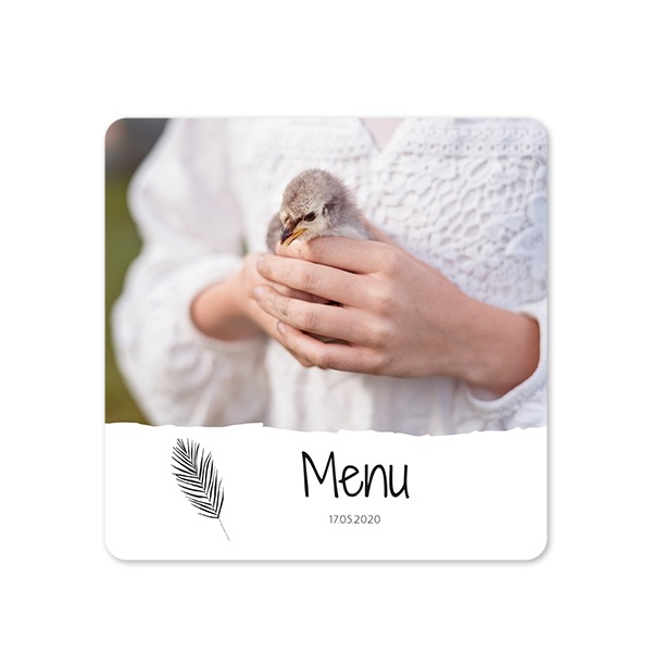 Grusskarte quadratisch mit abgerundeten Ecken 14,3 x 14,3 cm