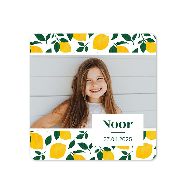 Faire-part 1 volet Carré coins arrondis 14,3 x 14,3 cm