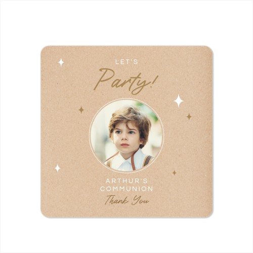 Faire-part 1 volet Carré coins arrondis 14,3 x 14,3 cm