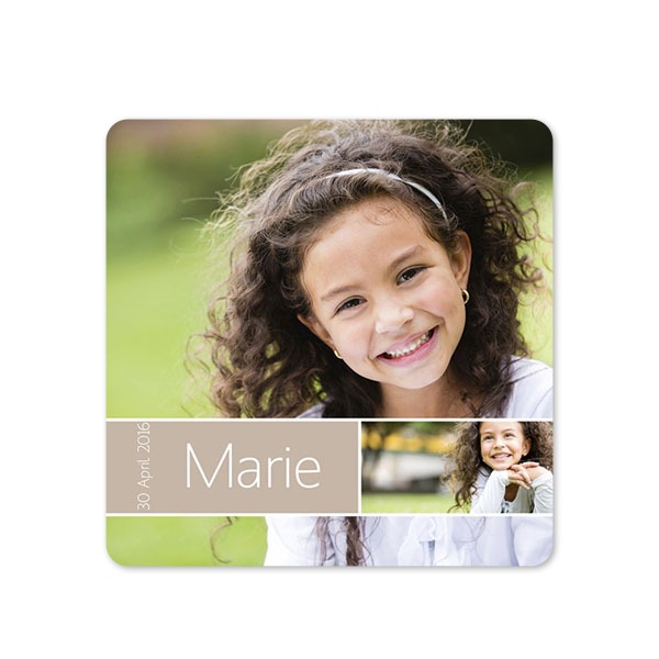 Fotokaart vierkant met ronde hoeken 14,3 x 14,3 cm