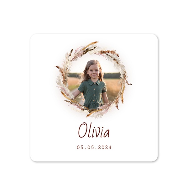 Faire-part 1 volet Carré coins arrondis 14,3 x 14,3 cm Faire-part 1 volet Carré coins arrondis 14,3 x 14,3 cm