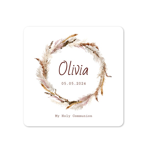 Faire-part 1 volet Carré coins arrondis 14,3 x 14,3 cm