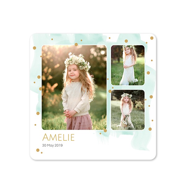 Grusskarte quadratisch mit abgerundeten Ecken 14,3 x 14,3 cm