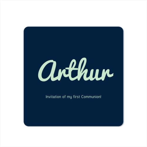 Faire-part 1 volet Carré coins arrondis 14,3 x 14,3 cm