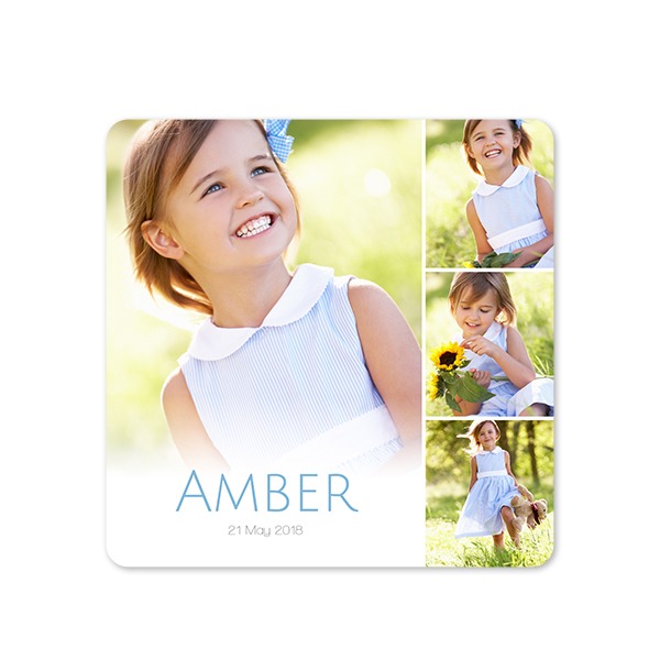 Enkle Fotokort kvadratisk runde hjørner 14,3 x 14,3 cm