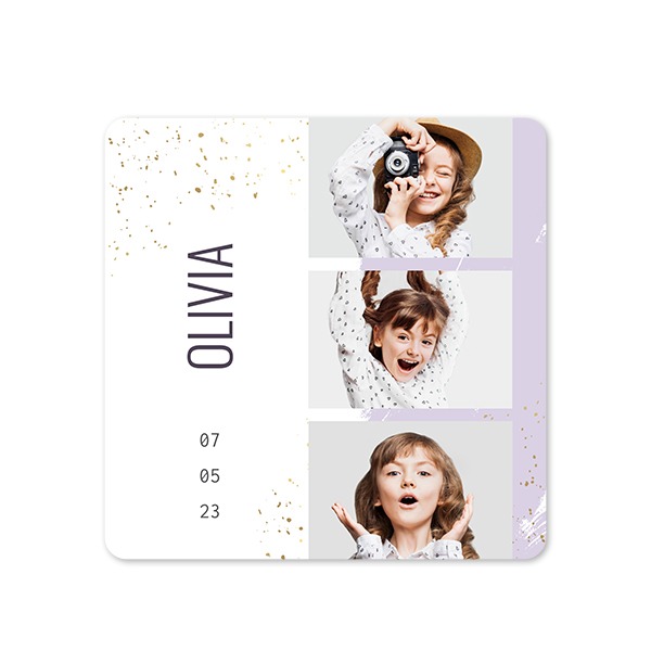 Grusskarte quadratisch mit abgerundeten Ecken 14,3 x 14,3 cm