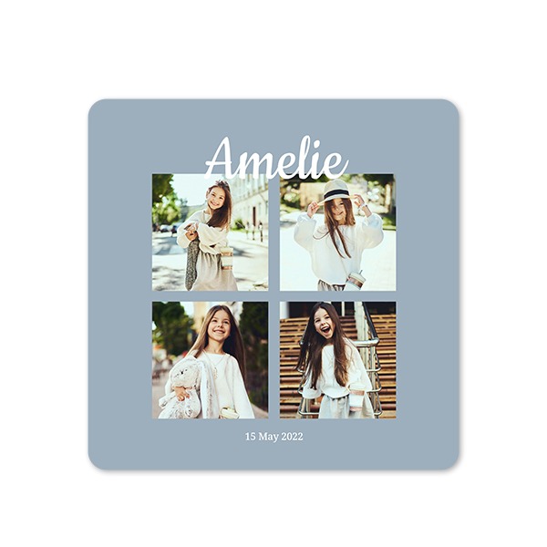 Faire-part 1 volet Carré coins arrondis 14,3 x 14,3 cm Faire-part 1 volet Carré coins arrondis 14,3 x 14,3 cm