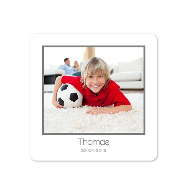 Fotokaart vierkant met ronde hoeken 14,3 x 14,3 cm