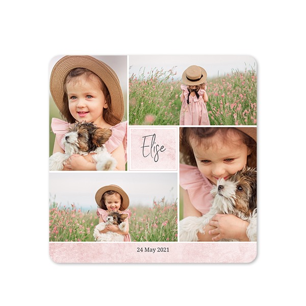 Fotokaart vierkant met ronde hoeken 14,3 x 14,3 cm