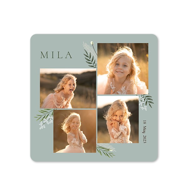 Enkle Fotokort kvadratisk runde hjørner 14,3 x 14,3 cm