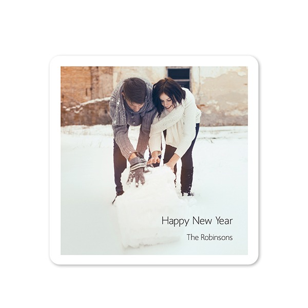 Faire-part 1 volet Carré coins arrondis 14,3 x 14,3 cm