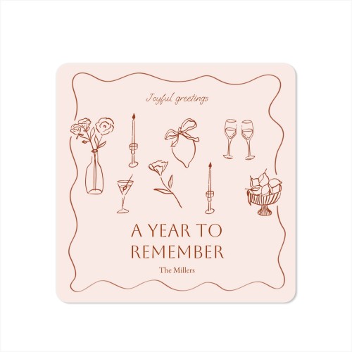 Grusskarte quadratisch mit abgerundeten Ecken 14,3 x 14,3 cm