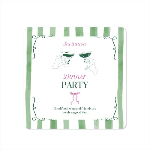 Faire-part 1 volet Carré coins arrondis 14,3 x 14,3 cm