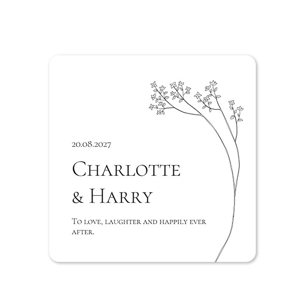 Grusskarte quadratisch mit abgerundeten Ecken 14,3 x 14,3 cm