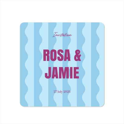 Color Blocking Waves Invitation