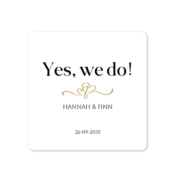 Faire-part 1 volet Carré coins arrondis 14,3 x 14,3 cm