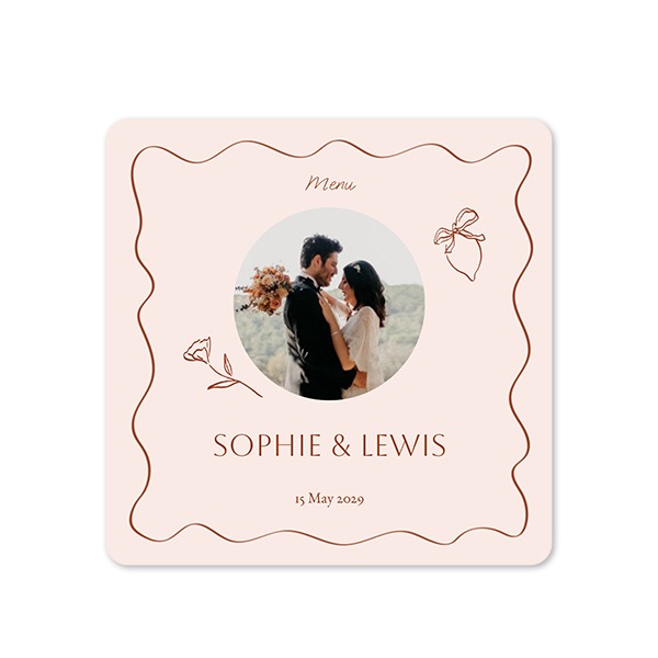 Faire-part 1 volet Carré coins arrondis 14,3 x 14,3 cm Faire-part 1 volet Carré coins arrondis 14,3 x 14,3 cm