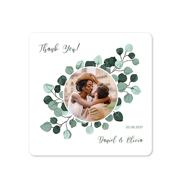 Grusskarte quadratisch mit abgerundeten Ecken 14,3 x 14,3 cm