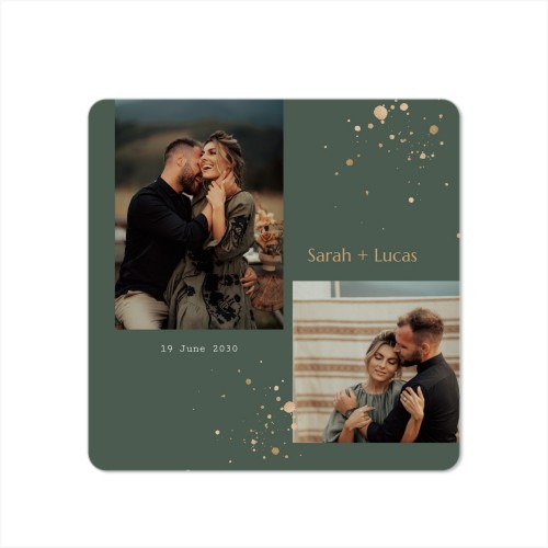 Faire-part 1 volet Carré coins arrondis 14,3 x 14,3 cm