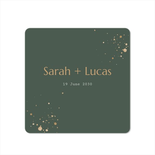 Faire-part 1 volet Carré coins arrondis 14,3 x 14,3 cm