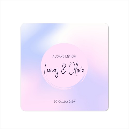 Faire-part 1 volet Carré coins arrondis 14,3 x 14,3 cm