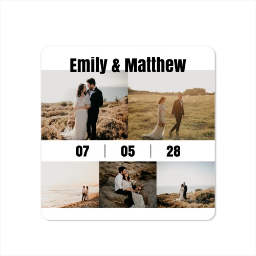 Faire-part 1 volet Carré coins arrondis 14,3 x 14,3 cm